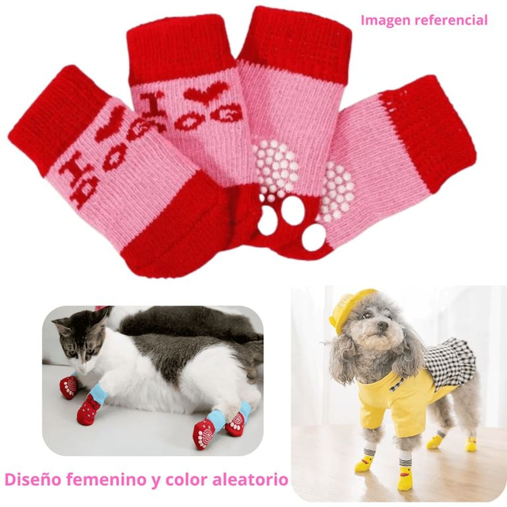 MEDIAS ANTIDESLIZANTES MASCOTA PERROS GATOS HEMBRA T-L