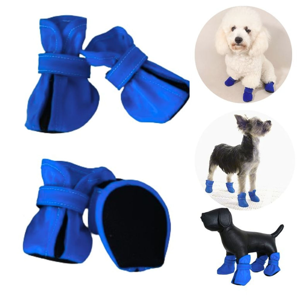 ZAPATOS IMPERMEABLES P-PERROS Y MASCOTAS AZULINO-XL