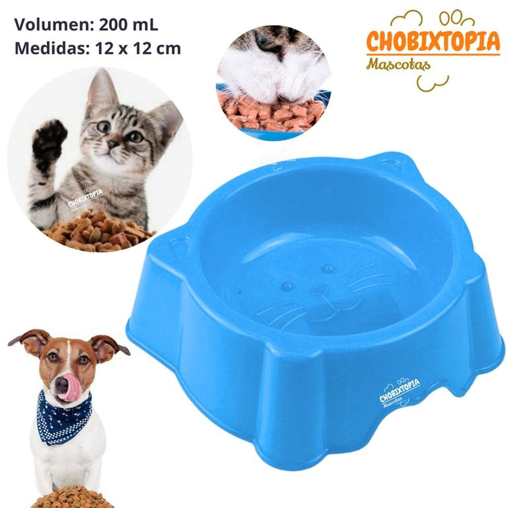 PLATO PARA MASCOTA OREJITAS TURQUESA INTENSO x 200 ML