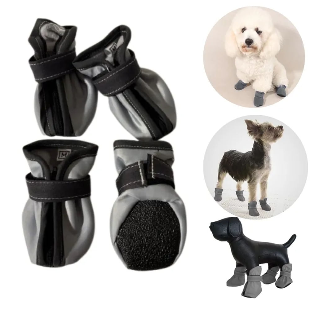 ZAPATOS IMPERMEABLES P-PERROS Y MASCOTAS PLATA-XXL