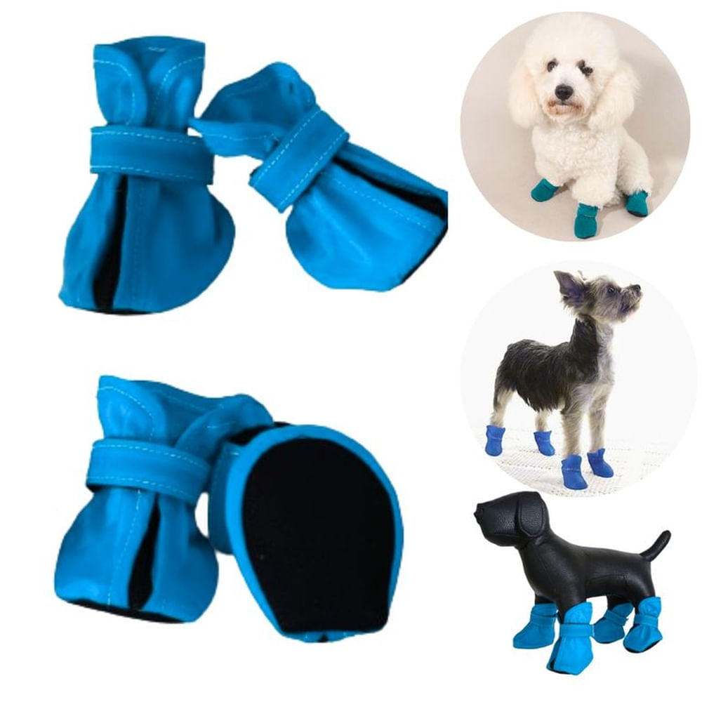 ZAPATOS IMPERMEABLES PARA PERROS Y MASCOTAS CELESTE-S