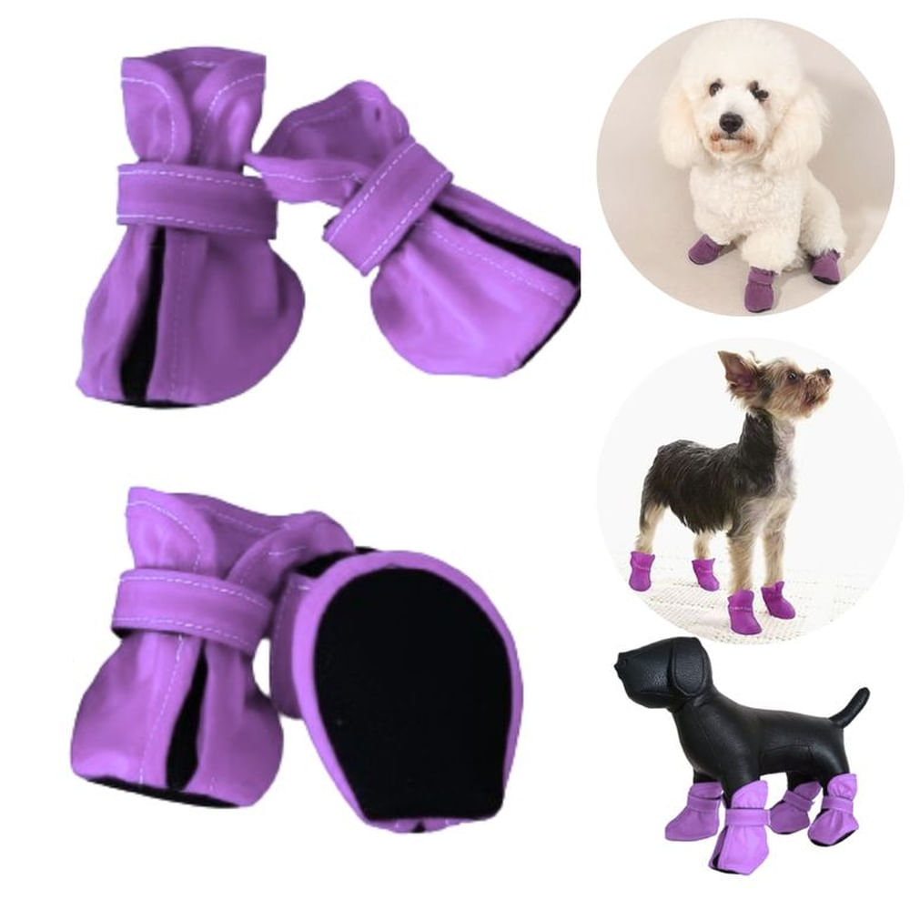 ZAPATOS IMPERMEABLES P-PERROS Y MASCOTAS LILA-XL