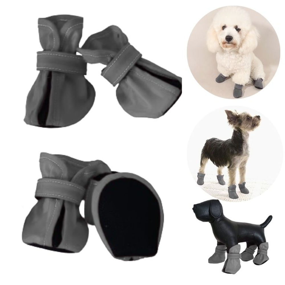 ZAPATOS IMPERMEABLES P-PERROS Y MASCOTAS PLOMO-XXL