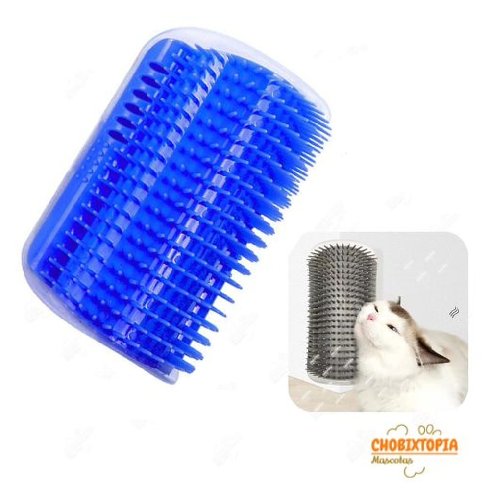 CEPILLO RASCADOR ESQUINERO MASAJEADOR PARA CATNIP AZUL