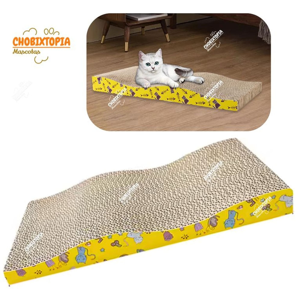 RASCADOR PARA GATOS FORMA ONDEADA DE GATITOS