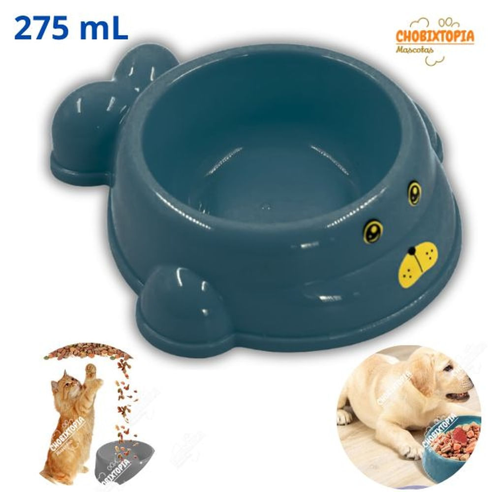 PLATO PARA PERROS Y GATOS LOBITO MARINO 275 mL COLOR ACERO