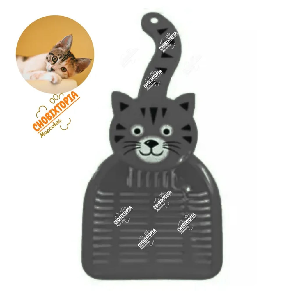 PALA RECOGEDOR PARA ARENA DE GATOS NEGRO