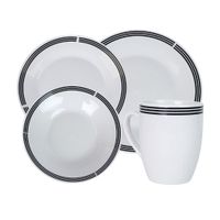 Set de vajilla Blanco/Negro Premium 16 piezas Orange
