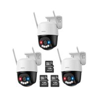 Kit de 3 Cámara seguridad Domo IMOU Cruiser SC 3K 5MP - Micro SD 128GB 360 Exterior