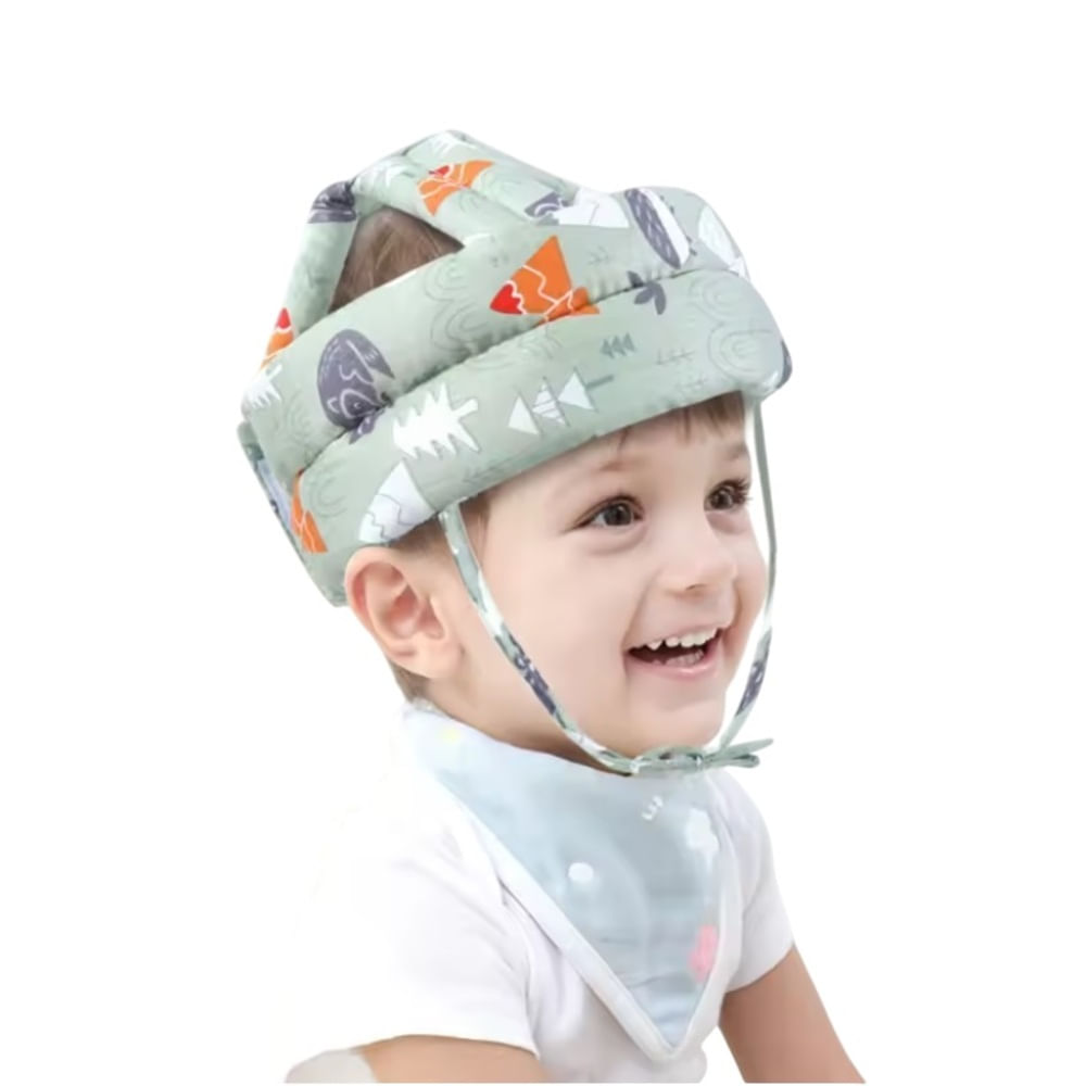 Bebe Niños Protector de la Cabeza Casco Almohada Verde