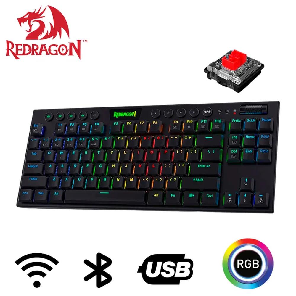 Teclado Redragon HORUS TKL Wireless Spanish K621-RGB-SP RED SWITCH
