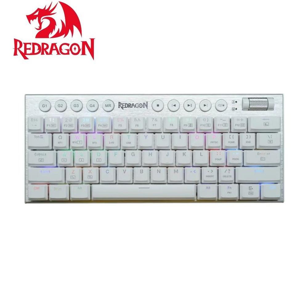 Teclados  HORUS 60% Cableado. English K632-RGB WHITE RED SWITCH