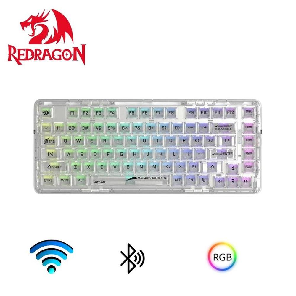 Teclado Redragon ELF PRO RGB-PRO Wireless English Transparente K649CT