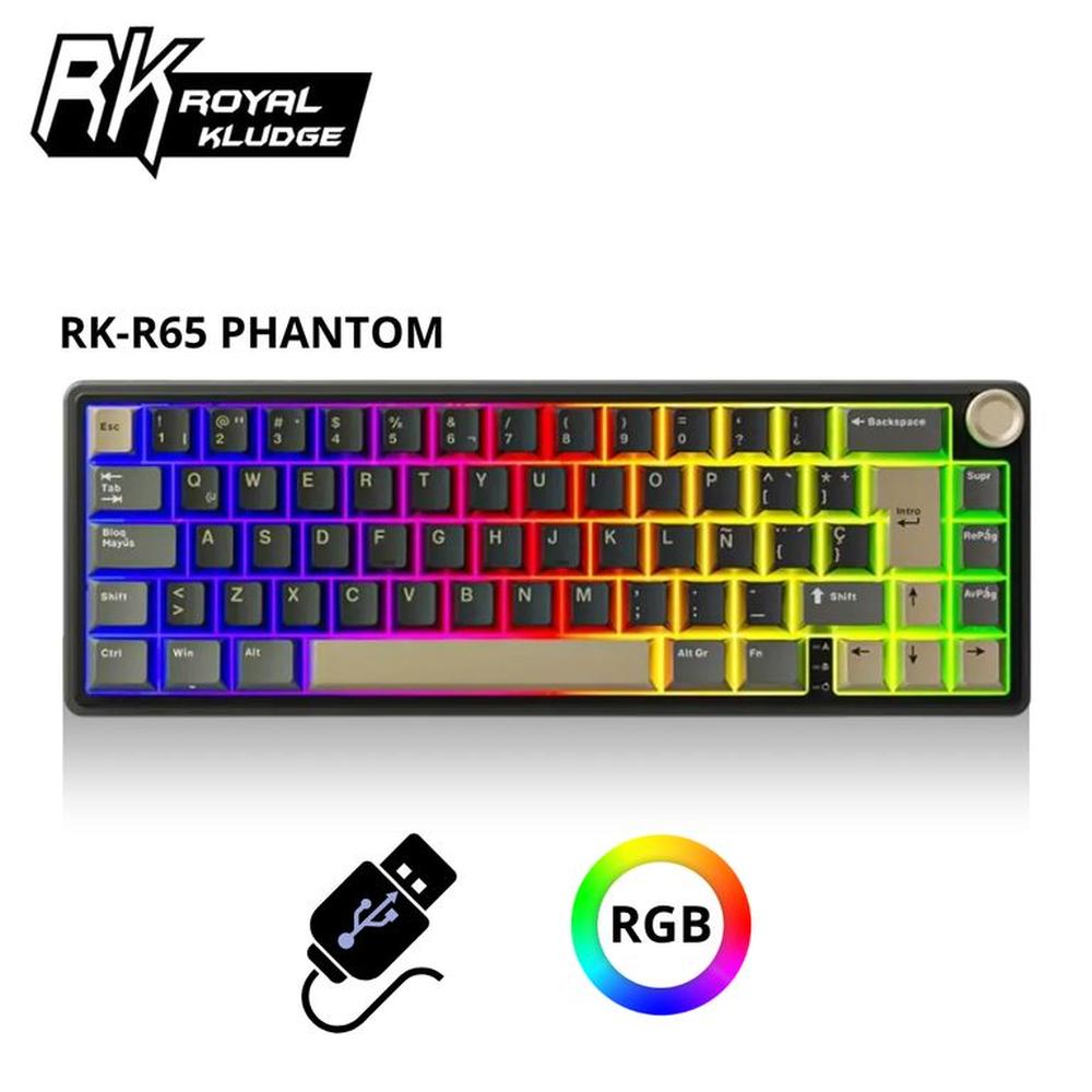 Teclado Royal Kludge RK R65 Cableado PHANTOM - CHARTREUSE SWITCH