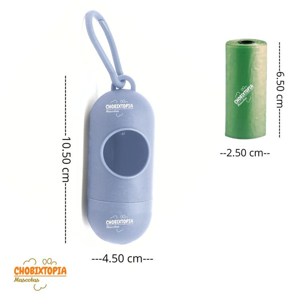 CAPSULA PORTA BOLSAS PARA DESECHOS ROSADO - CON 1 REPUESTO