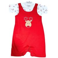 Conjunto Overol De Algodón Rojo Más Polo de bebé