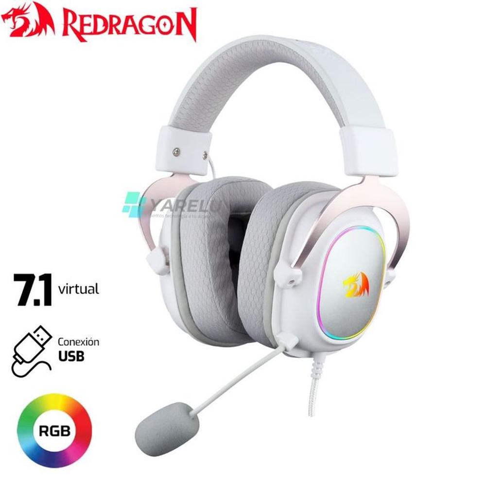 Audífonos Gamer Redragon Zeus X H510W-RGB 7.1 Virtual White