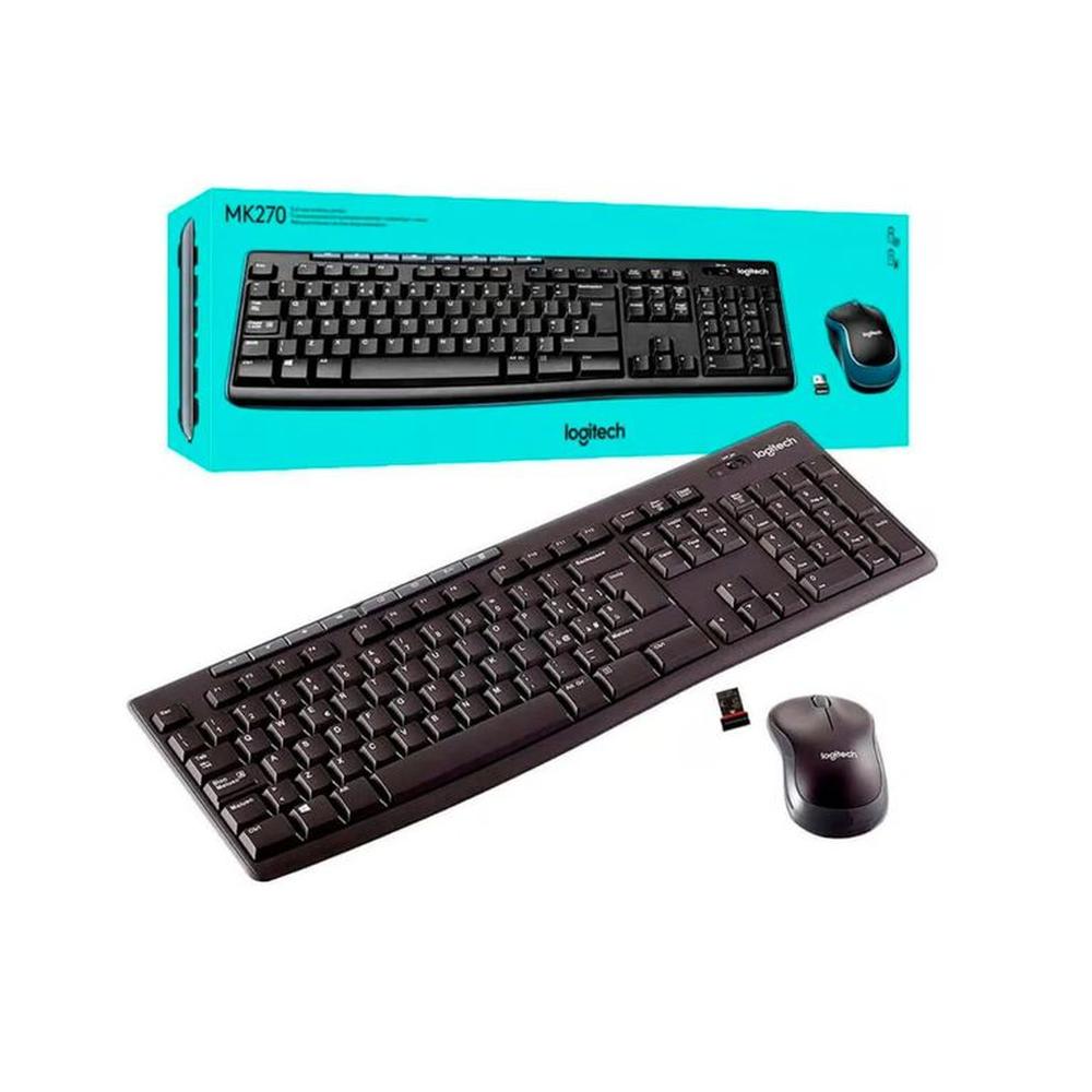 Combo Teclado Mouse Logitech MK270 Inalambrico Multimedia - Negro