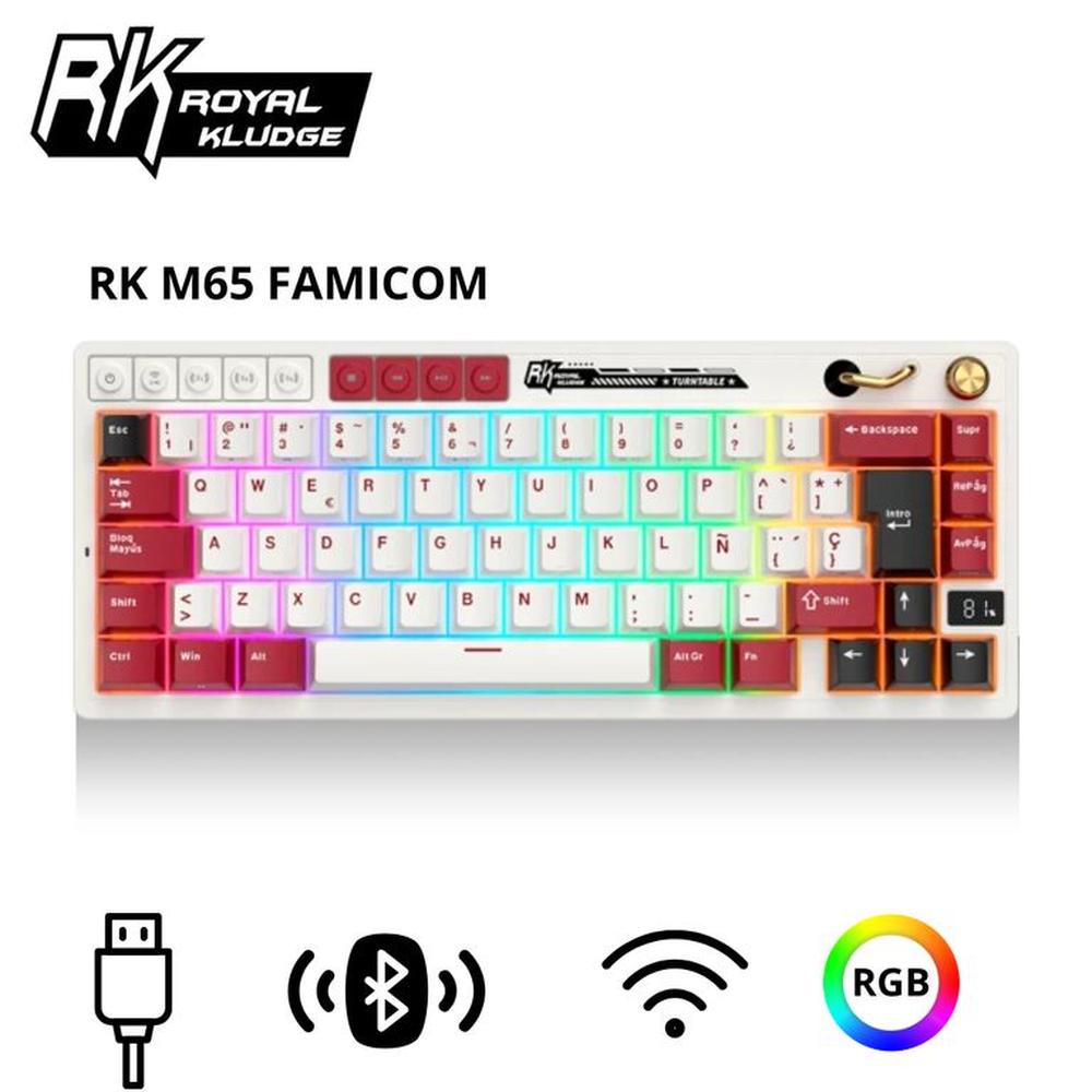 Teclado Royal Kludge RK M65 Inalambrico FAMICOM - CREAMY SWITCH