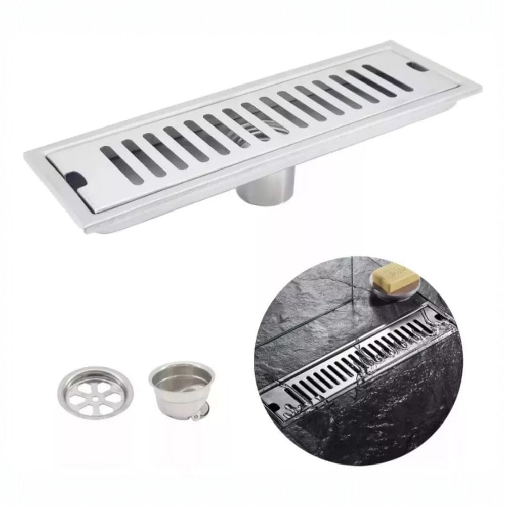 Sumidero Rejilla Drenaje lineal 10x60cm de acero inoxidable 304