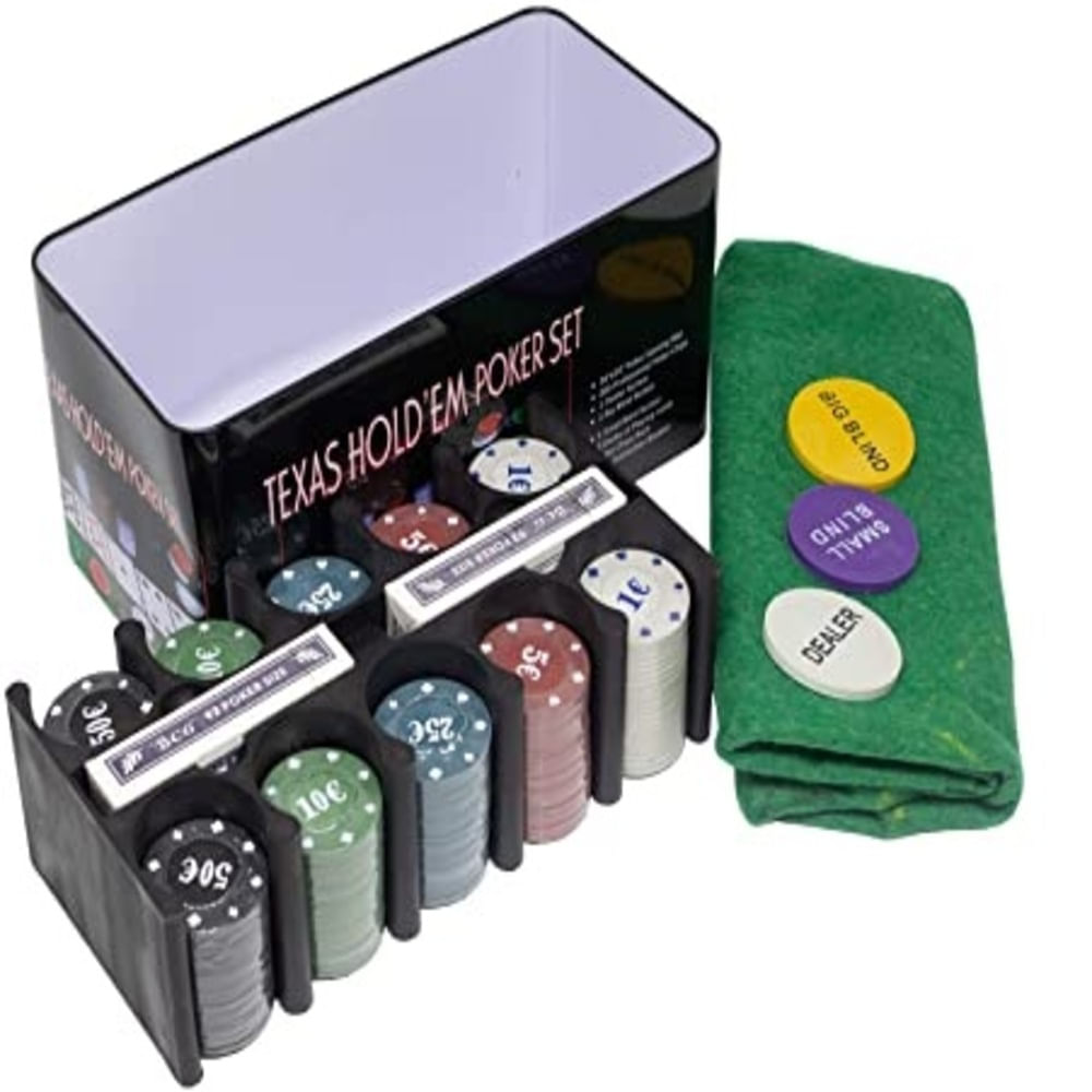 Set Poker 200 Fichas Caja Metal Poker Chips Juegos