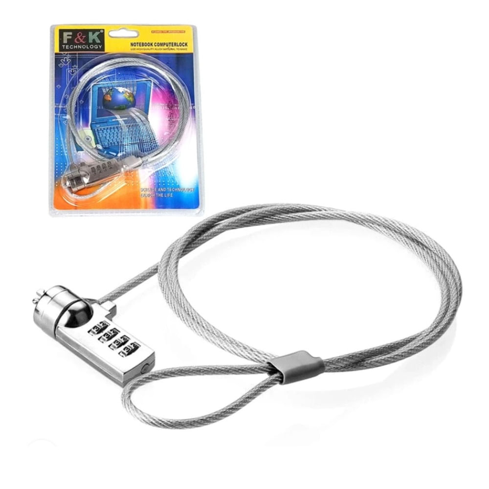 Cable 180 Cm De Seguridad para Laptop con Clave