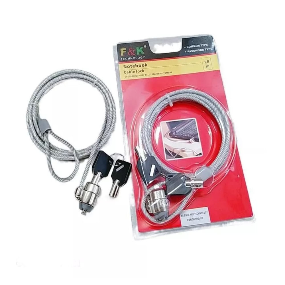 Candado Linga Cable Acero Notebook Seguridad Llave