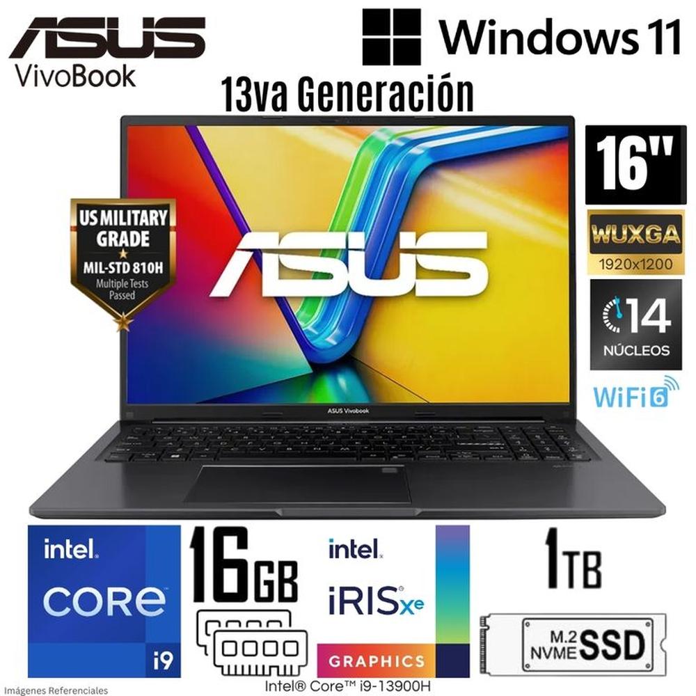 Laptop Asus Vivobook 16 X1605VA-MB165W Intel Core i9-13900H 16GB RAM 1TB SSD 16 WUXGA Indie Black