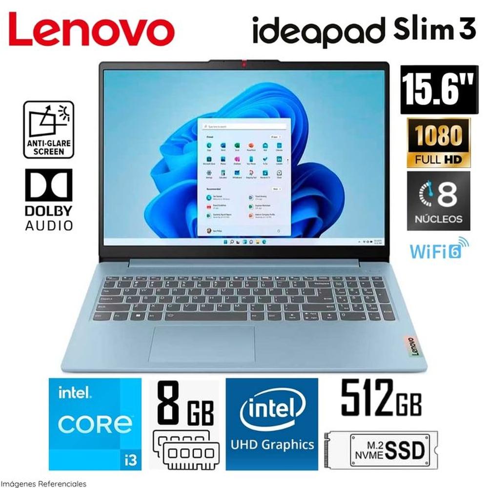 Laptop Lenovo IdeaPad Slim 3 15IAN8 Intel Core i3-N305 8GB RAM 512GB SSD 15.6 FHD - 82XB003MLM