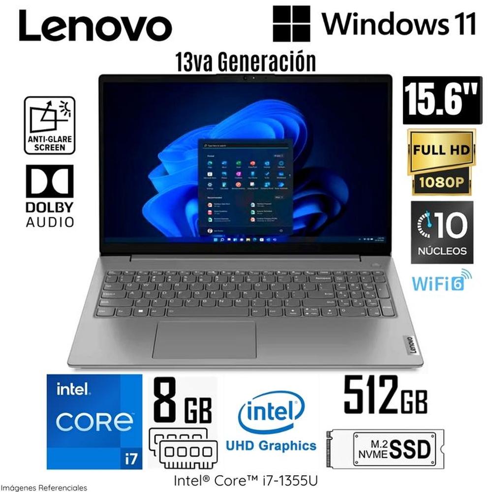 Laptop Lenovo V15 G4 IRU Intel Core i7-1355U 8GB RAM 512GB SSD 15.6 FHD Iron Grey- 83A100EQLM