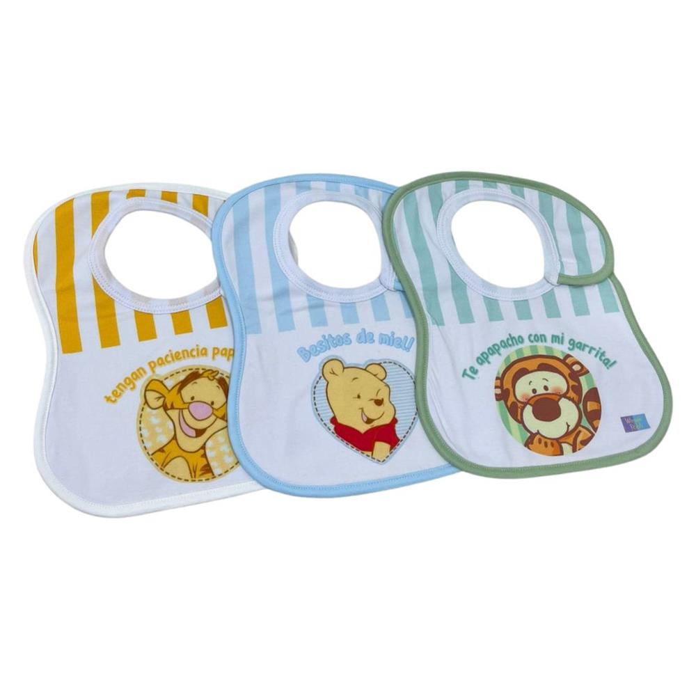 PACK 3 BABERO DE BEBES  100 ALGODON NIÑO