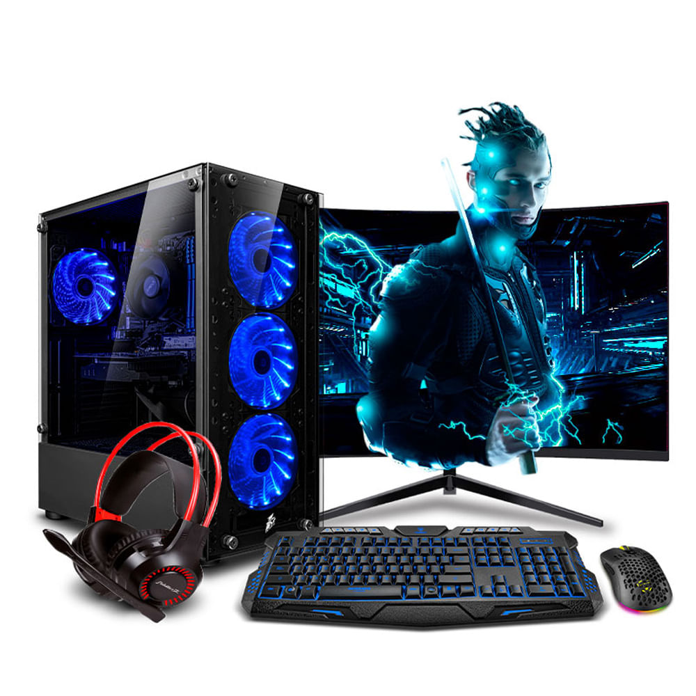COMPUTADORA PC GAMER  PLUS CORE I5 14400F 16GB 500GB 24 RTX3050 6GB MI PC LISTA MIPCLISTA