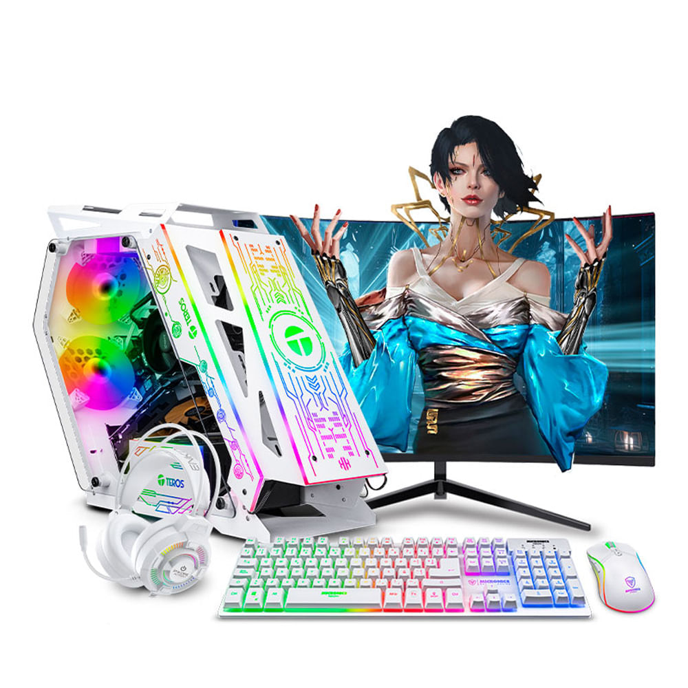 COMPUTADORA PC GAMER DRACO WHITE PLUS CORE I7 12700F 32GB 500GB 24 RTX5050 8GB MI PC LISTA MIPCLISTA