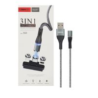 Cable Usb Magnético de Carga 3 En 1 Tipo C Micro Usb Lightning