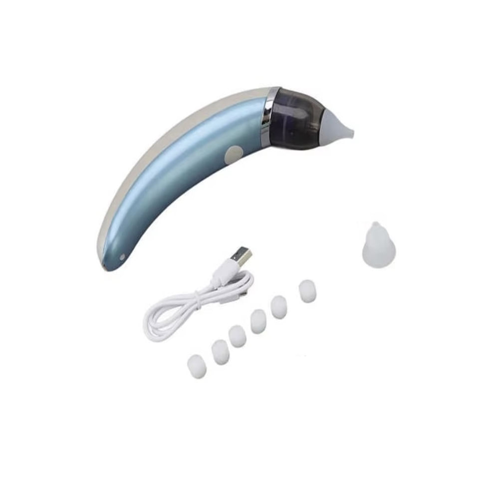 Aspirador Azul Eléctrico Nasal y Auditivo Seguro para Recién Nacidos y Bebés