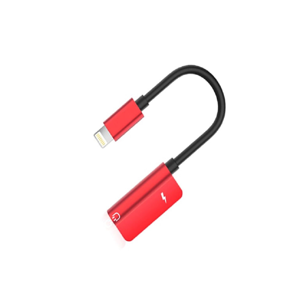 Adaptador Negro de Carga de Audio 2 En 1 Lightning