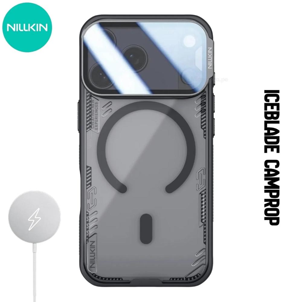 Case Nillkin Iceblade Camprop - iPhone 17 Pro MagSafe - Negro Transparente