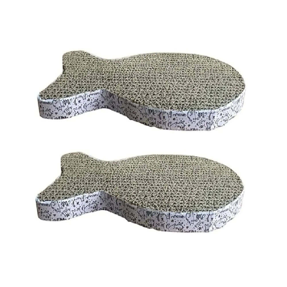 Rascador arañador en cartón corrugado forma de pez x 2