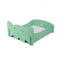 Cama para mascotas gatos y perros de fieltro grueso verde