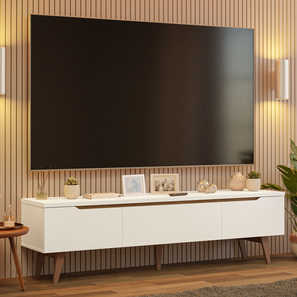 Centro de Entretenimiento Madesa Mesa para TV Doha Hasta 80 Pulgadas Blanco