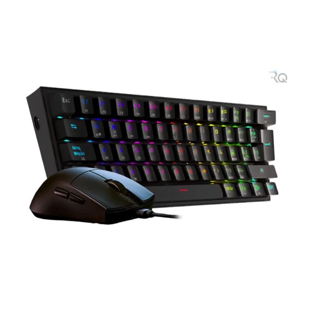 Combo Redragon S143 Teclado K617RGB FIZZ SP + Mouse M724 Black