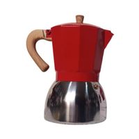 Cafetera para 12 Tazas Aluminio Espresso Maker Rojo 600 ml