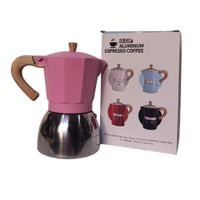 Cafetera para 12 Tazas Aluminio Espresso Maker Rosado 600 ml