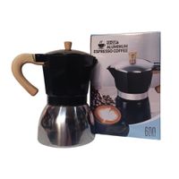 Cafetera para 12 Tazas Aluminio Espresso Maker Negro 600 ml