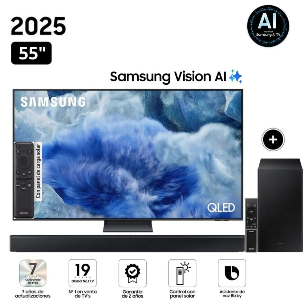 TELEVISOR SAMSUNG QLED 55 VISIÓN AI SMART TV QN55Q8FAAGXPE -2025