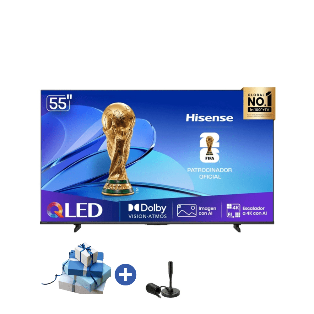 TELEVISOR SMART TV HISENSE QLED 4K UHD 55 55Q6QV con  Antena Digital 2025