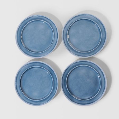 Pack Melamine Platos Postre 4  Piezas Azul