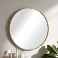Espejo Circular 70 Cm Dorado Metal