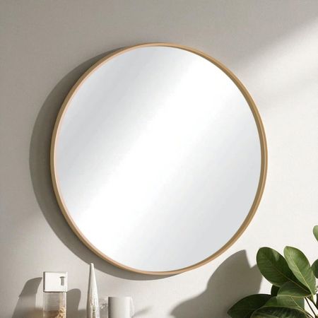 Espejo Circular 70 Cm Dorado Metal