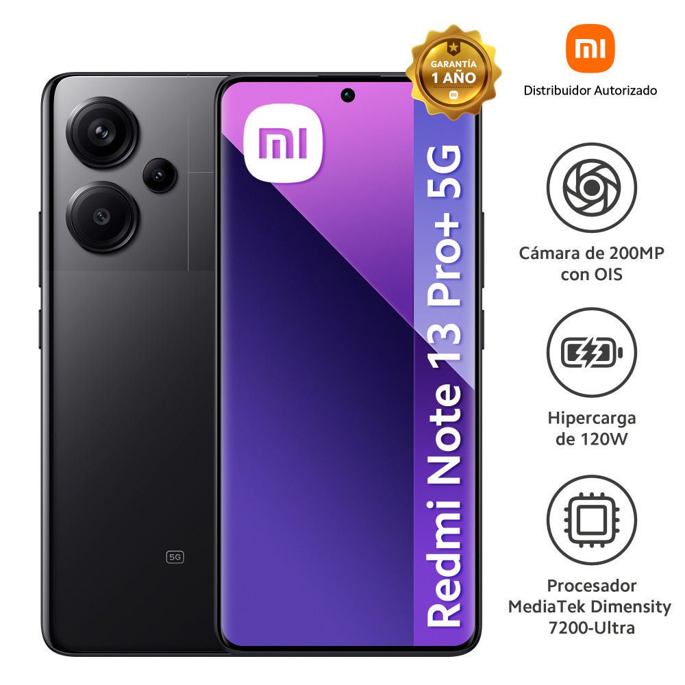 Celular Xiaomi Redmi Note 13 Pro+ 5G 6.67” 12GB 512GB Midnight Black